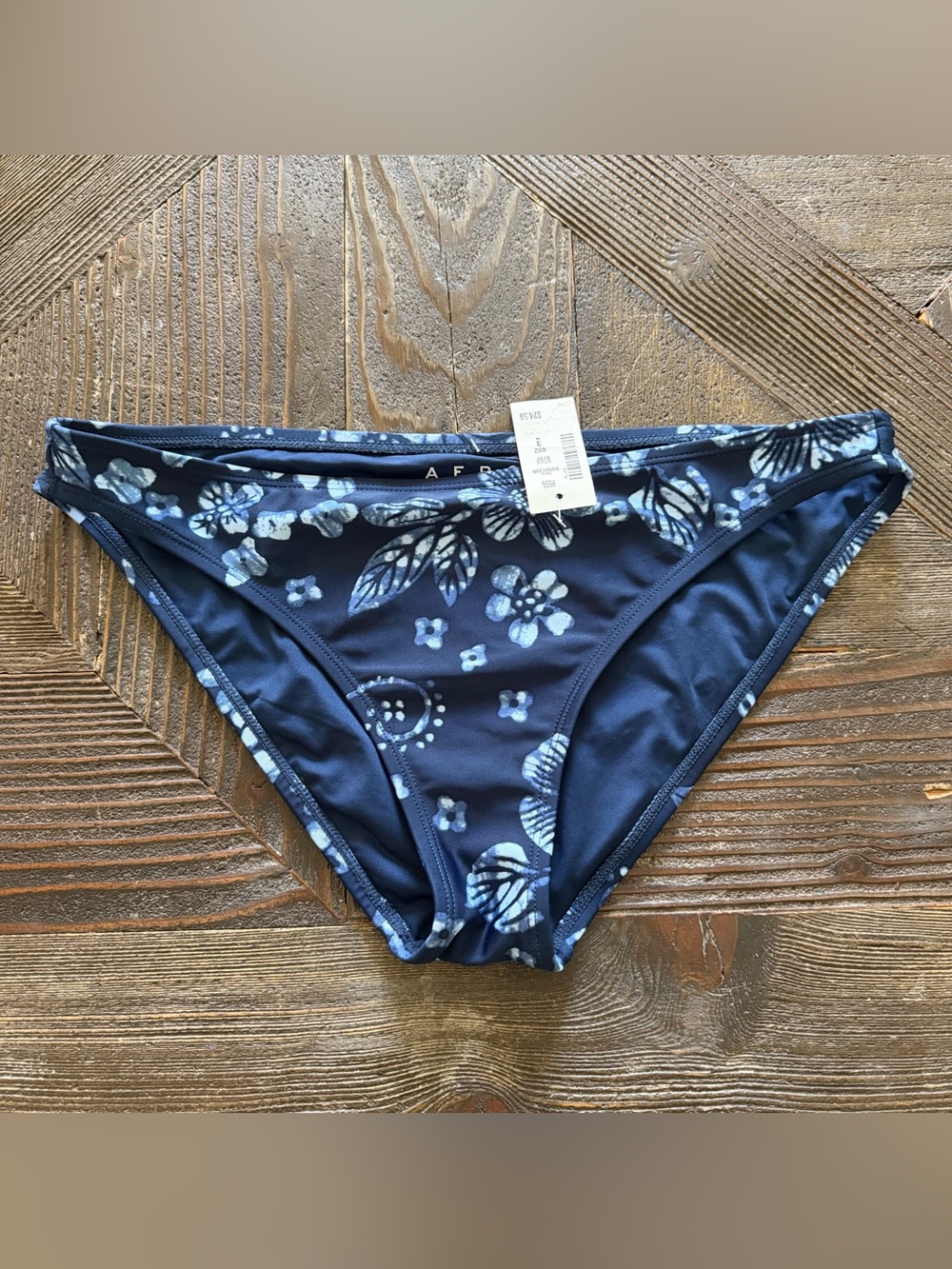 Aeropostale Batik Flower Bikini Bottom Blue Large